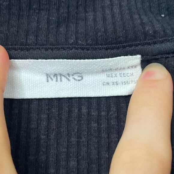 Mango Ribbed Long Sleeve Polo Top - Picture 3 of 3